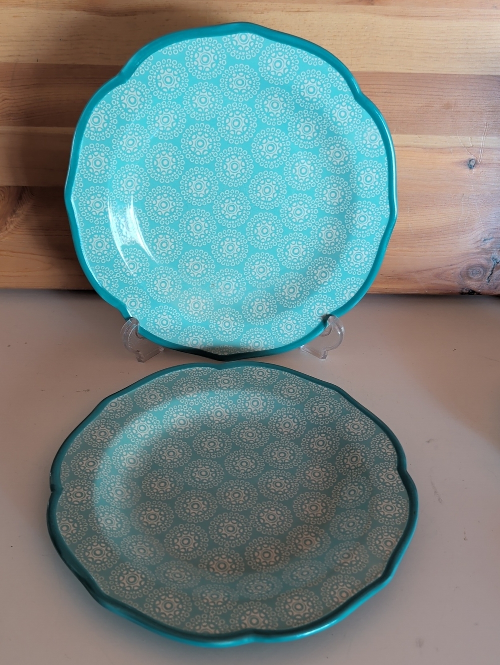 The Pioneer Woman, Turquoise Patterned Ceramic Dinner Plates - Set of 2🌟🌟🌟